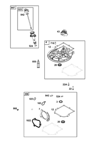 Crankcase Cover/Sump And Lubrication Group Diagram and Parts List for 020000 - 09Z999 Briggs and Stratton Engine